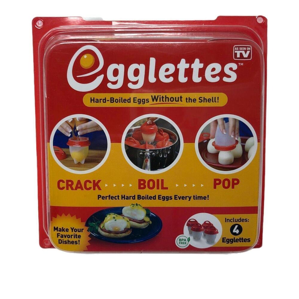 Egglettes Egg Cooker, Hard-Boiled Eggs Without The Shell! 4 Cup Set